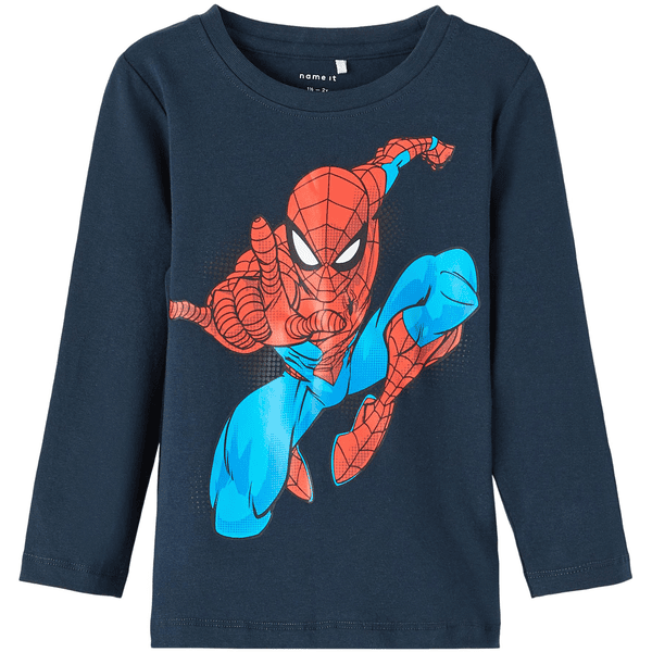 name it Langarmshirt Spiderman Nmmoktav Dark Sapphire