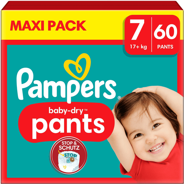 Pampers Baby-Dry housut, koko 7 Extra Large 17+ kg, Maxi Pack (1 x 60 housua).