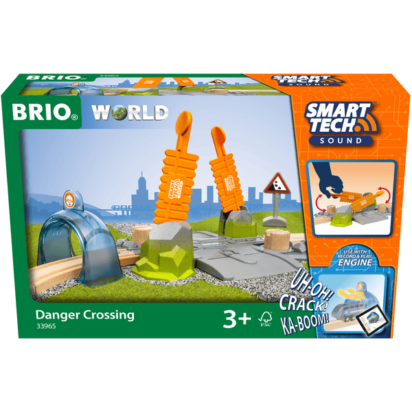 BRIO® Passage à niveau aventure pour circuit de train Smart Tech Sound 33965