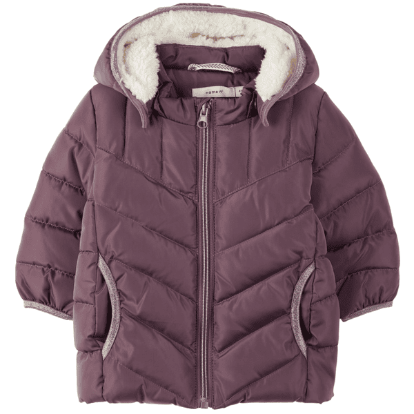 name it Girls Zimní bunda NBFMUS black plum 