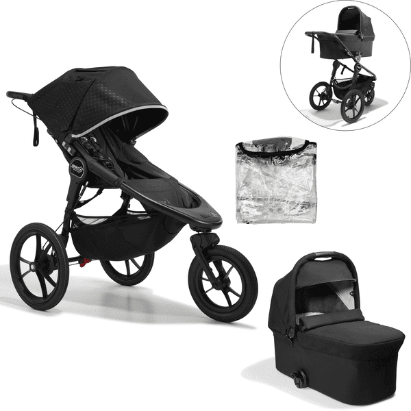 baby jogger Kinderwagen Summit X3 Mid night  Black inclusief Deluxe 2 reiswieg en weerbescherming