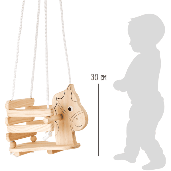 small foot® Columpio infantil Caballito de madera 