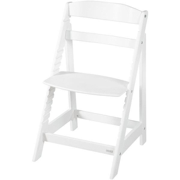 roba Chaise haute enfant évolutive à marche Born Up 2en1 bois piqué blanc  transat Stone