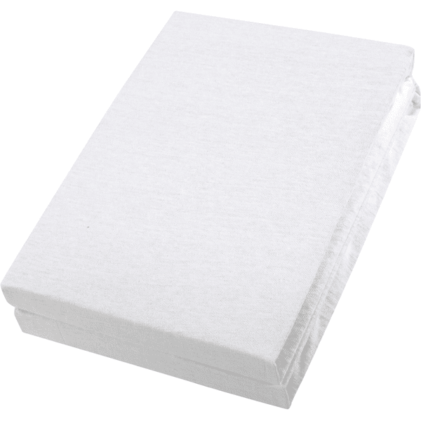 Alvi ® Hoeslaken dubbelpak wit/wit 40 x 90 cm