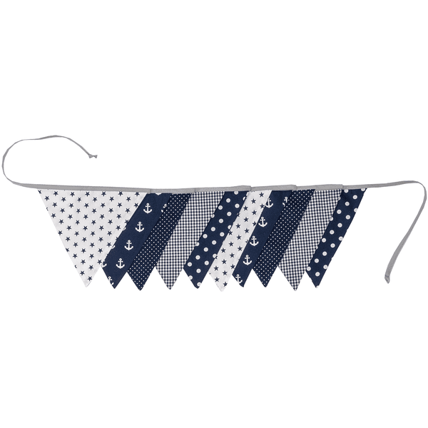 Ullenboom Łańcuch z proporczyków i girlanda z tkaniny 325 cm (10 proporczyków) Anchor Blue