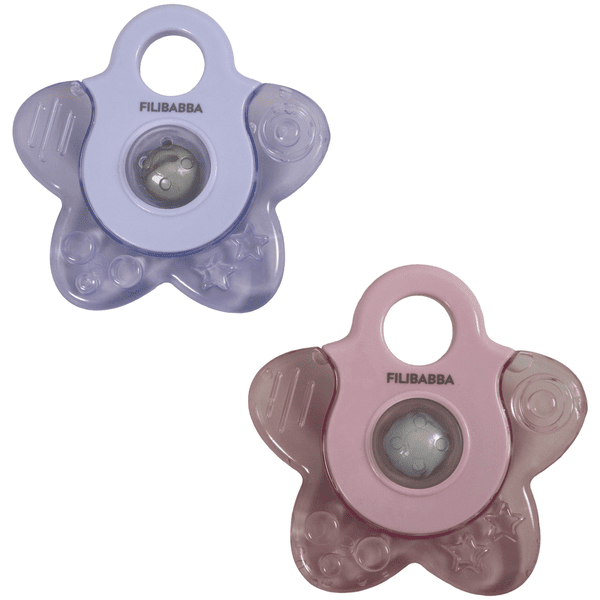 Filibabba Kühlbeißring Cooling Star 2er-Pack - Rose Mix