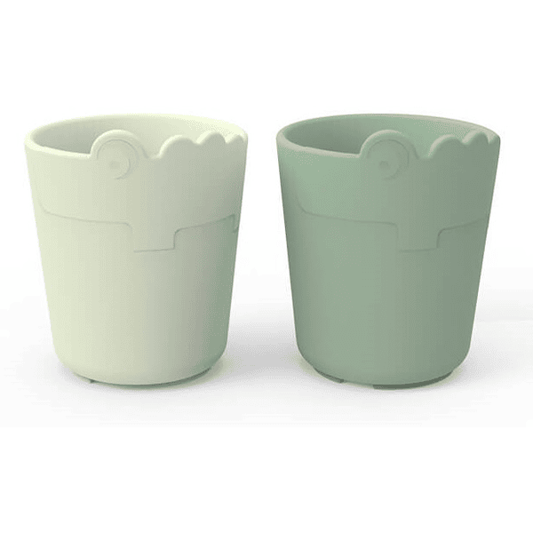 Done by Deer™ Tasse enfant Kiddish Croco PP vert lot de 2