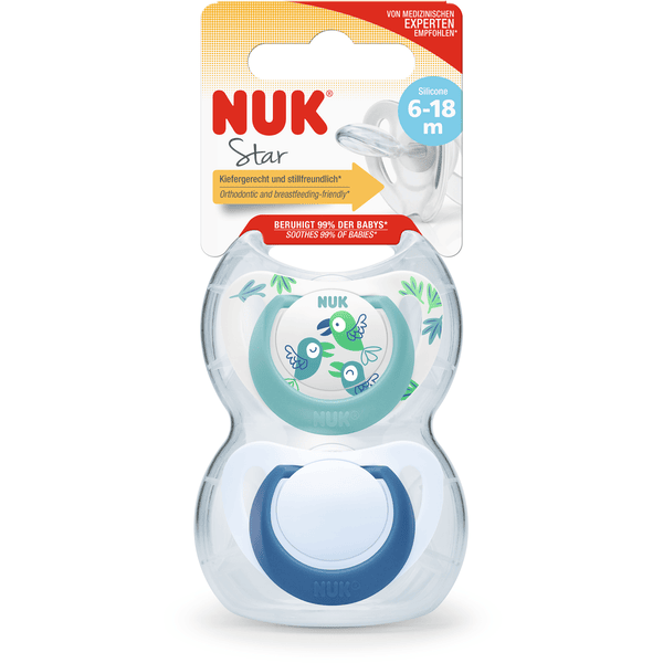 NUK STAR / tétine en silicone / disponible en 4 couleurs / avec