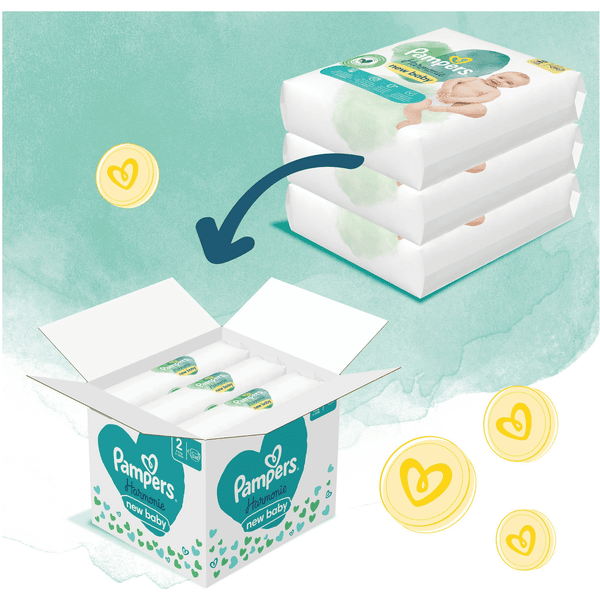 Pampers Couches Harmonie taille 2 4-8 kg (240 pcs), lingettes