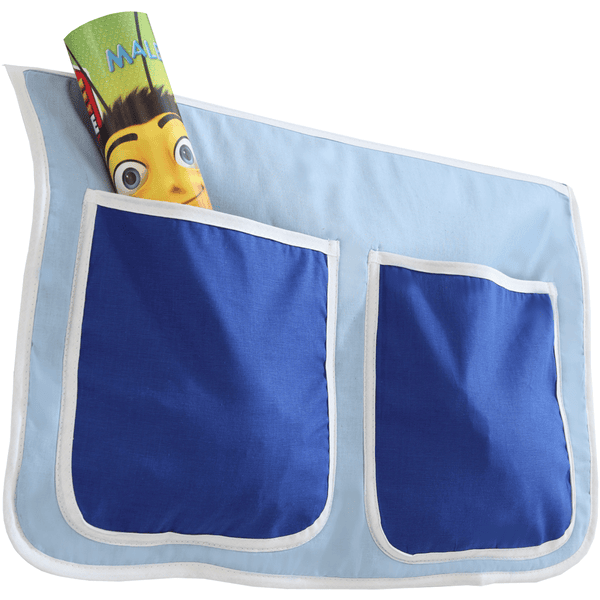 TICAA Kinder Bett-Tasche für Hochbett und Etagenbett Hellblau-Dunkelblau