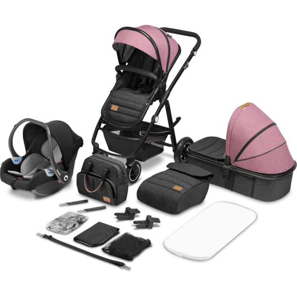 Poussette combinée trio 3en1 avec siège auto Polly set Cangaroo rose