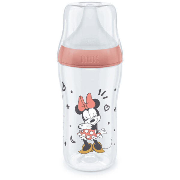 NUK Biberón Perfect Match Minnie Mouse con temperatura Control 260ml a partir de 3 meses en rojo