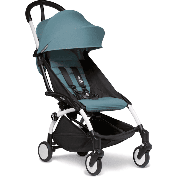 BABYZEN Kinderwagen YOYO2 6+ White mit Textilset Aqua