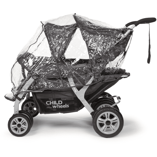 CHILDHOME Regenschutz für Vierlingswagen Quadruple Transparent