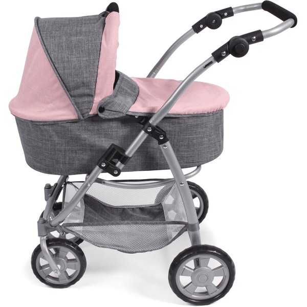 BAYER CHIC 2000 Passeggino per bambola 3 in 1 EMOTION ALL IN, grigio-rosa 