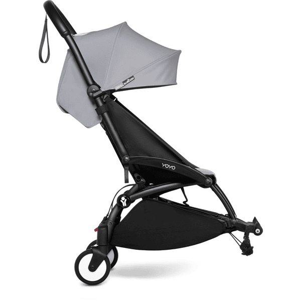 BABYZEN Kinderwagen YOYO 6+ connect Black mit Textilset Stone