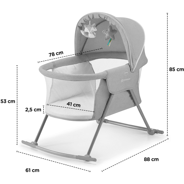 Berceau pour bébé pliage 3 en 1 parc bébé avec matelas fonction balancelle  parois latérales en maille filet charge 9kg gris - Conforama