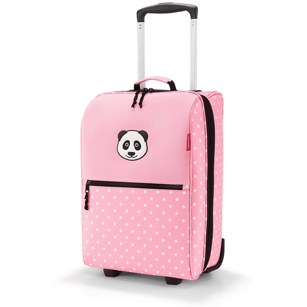 Valise originale de voyage bébé, enfant rose motif pois et mongolfière