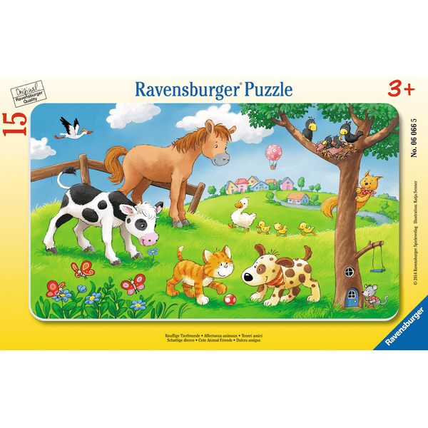 Ravensburger-kehyspelaistus - pehmoisia eläin ystäviä, 15 kappaletta