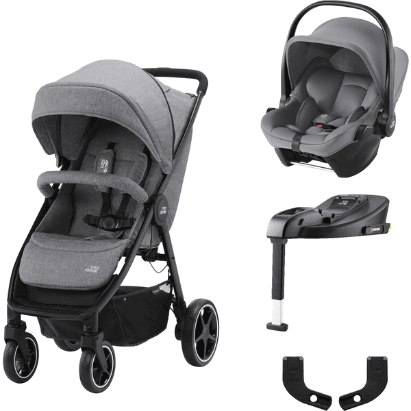 Britax Römer  Buggy B-Agile M Elephant Grey inclusief baby-autostoeltje Baby-Safe Core i-Size Frost Grey plus basis station Core