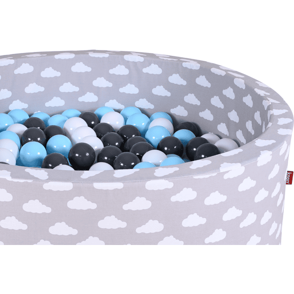 knorr toys® Bällebad soft Grey white clouds 300 balls creme grey lightblue