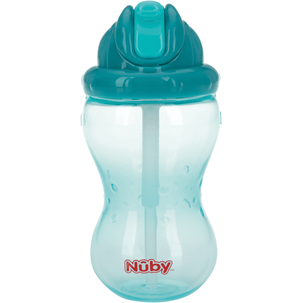 No-Spill Nûby drikkebæger med sugerør Flip-It 360ml fra 12 måneder i aqua