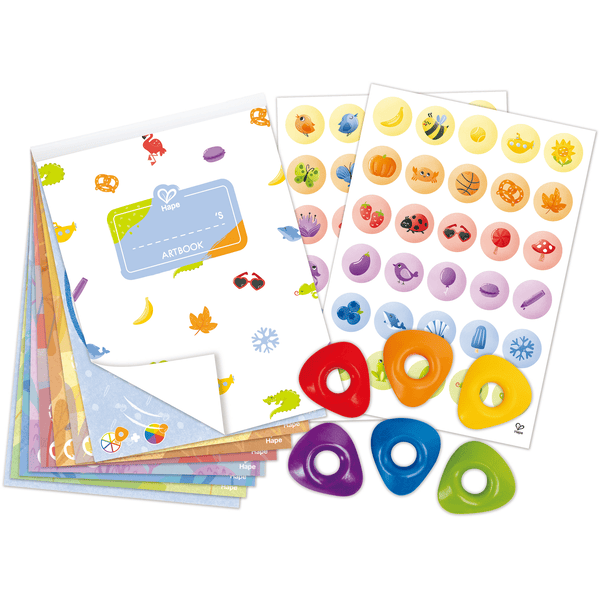 Set creativo Hape con ceras y pegatinas