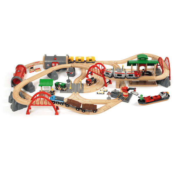 BRIO® Straßen und Schienen Bahn Set Deluxe