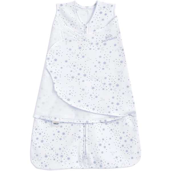 HALO® SleepSack® Sacco nanna senza maniche 1,5 TOG - bianco con dettagli blu