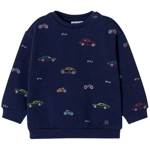 Mayoral Jumper met auto- Print donkerblauw