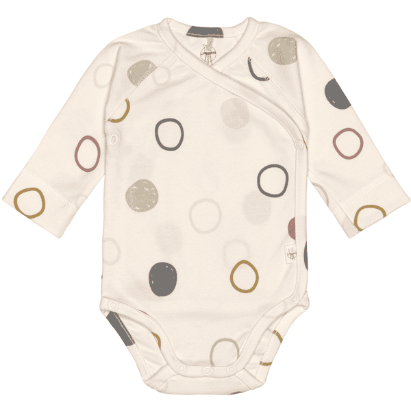 LÄSSIG Baby wrap bodysuit pitkähihainen ympyröitä beige