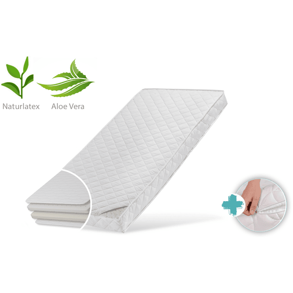 Kids Collective Matelas enfant LATEX ROYAL housse Aloe Vera blanc 80x160x10 cm