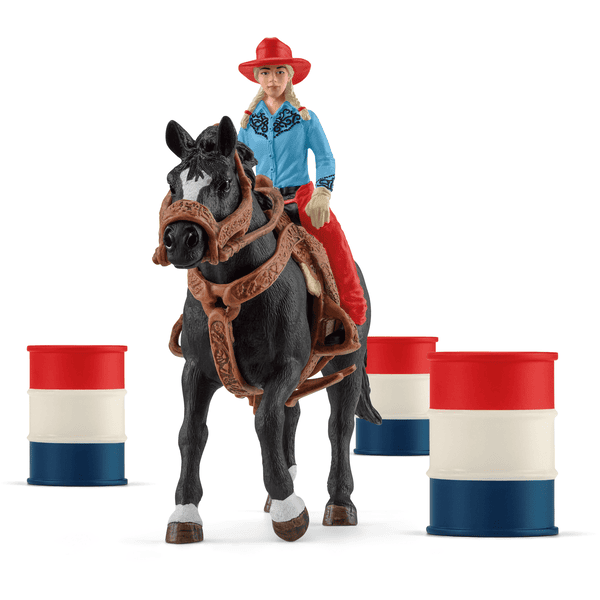 schleich ® Barril Racing con Cowgirl de juguete 42576