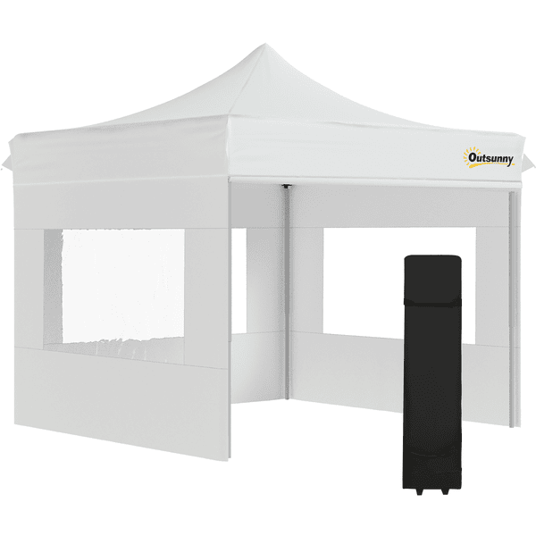 Outsunny Pavillon mit Seitenwänden weiß