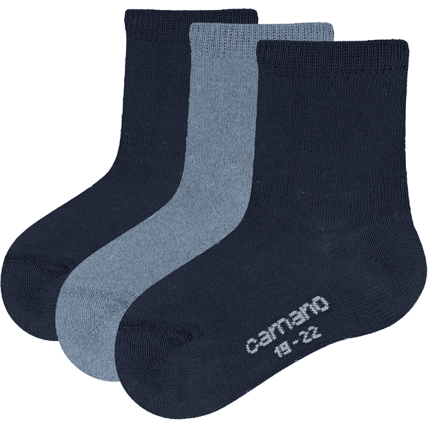 Camano Calcetines de bebé 3-Pack azul marino