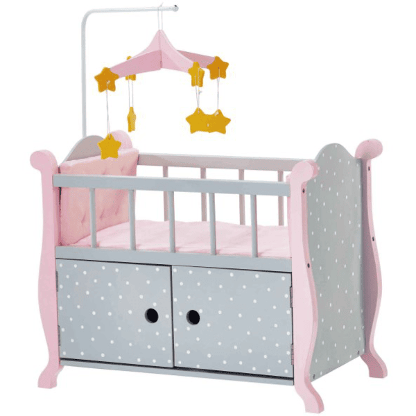 Olivia's Little World Puppenbett Polka Dots, grau