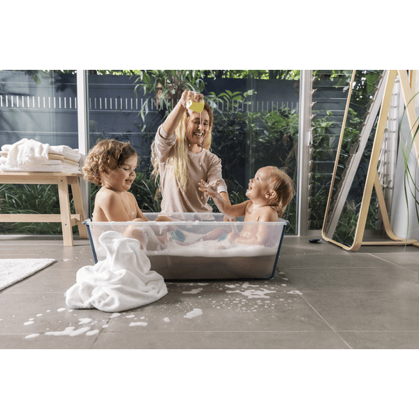 mit XL™ Badewanne Stöpsel hitzeempfindlichem STOKKE® weiß extra Flexi groß der ab Geburt Bath