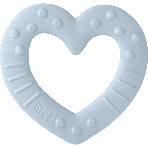 BIBS® Baby Bitie teether Heart da 3 mesi Baby Blue