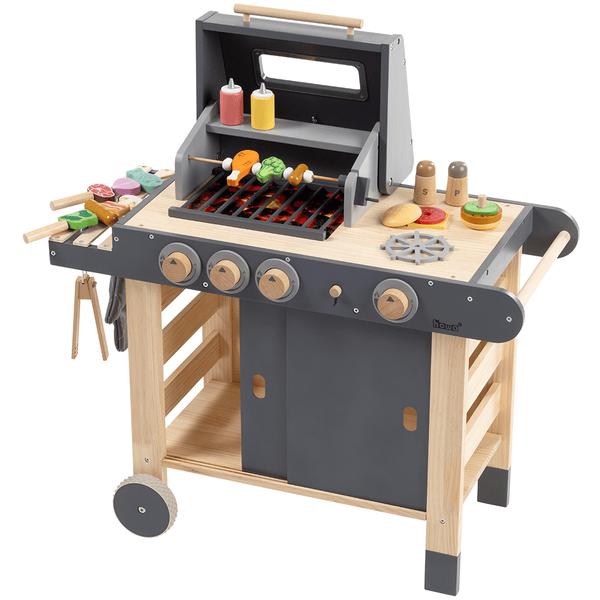 howa® Kindergrill aus Holz mit 25-teiligem Zubehör