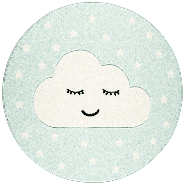 Juego LIVONE y alfombra de niños Los niños aman las alfombras Smile y la nube, menta/blanco, 160 cm