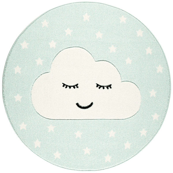 LIVONE Tapis enfant Kids Love Rugs Smiley Cloud menthe/blanc 160 cm