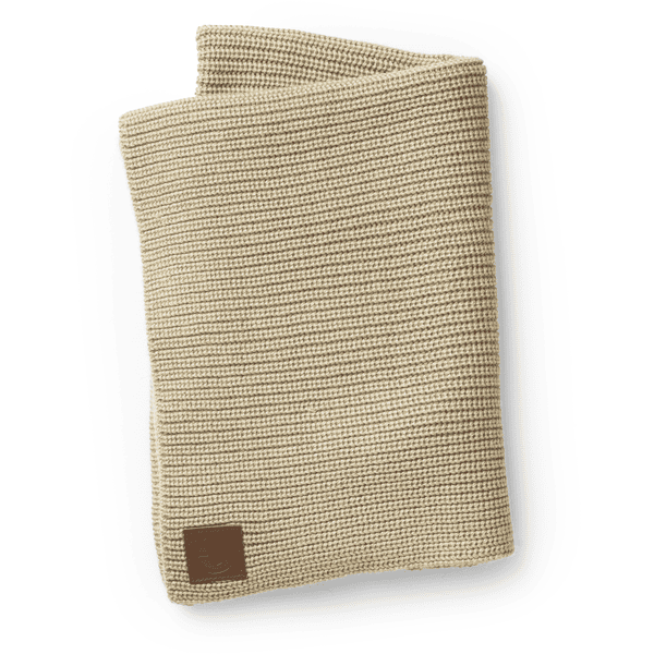 Elodie gestrickte Wolldecke Pure Khaki