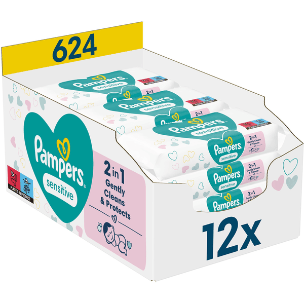 Pampers Feuchttücher Sensitive 624 Tücher (12 x 52 Stk)