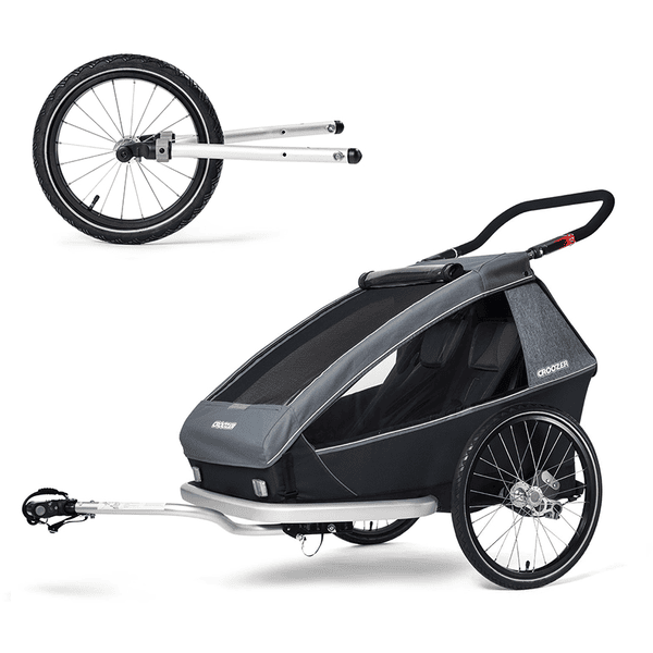 CROOZER Fietskar Kid Vaaya 2 Graphite Blue inclusief joggerset