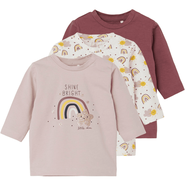 name it Langarmshirt 3er Pack Nbftacca Crushed Berry