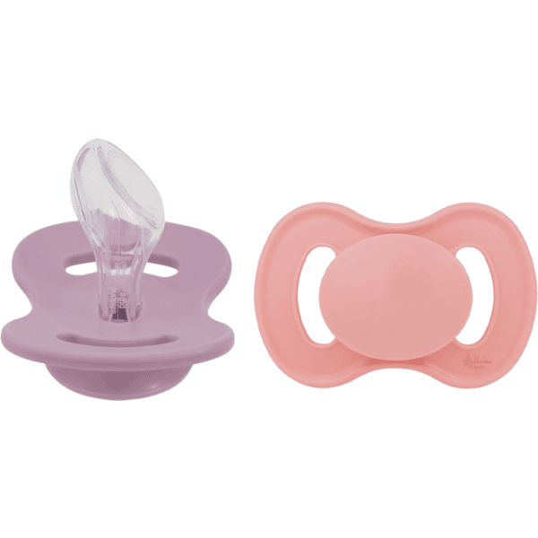 Lullaby Planet  Succhietto in silicone 2 Pack Dental Size 2 Pink Coral &amp; Lavender Breeze 
