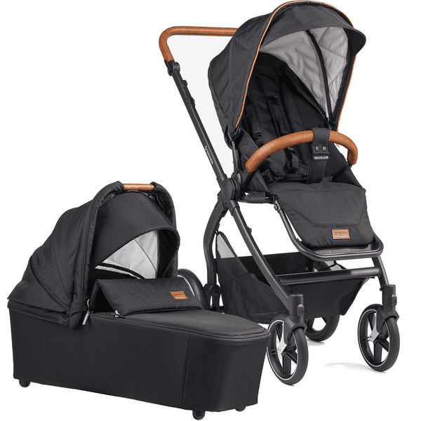 GESSLEIN Kombikinderwagen FX4 Soft+ Style Babywannen Set schwarz