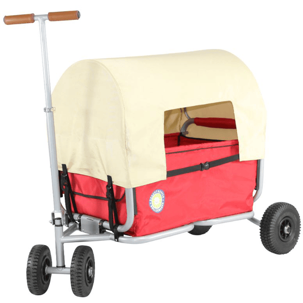 BEACHTREKKER Wózek do ciągnięcia, składany- LiFe, z hamulcem i daszkiem, czerwony
