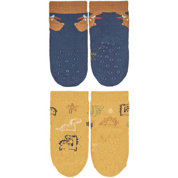 Sterntaler ABS-sokker til småbørn i dobbeltpakke med drage/dino marine 