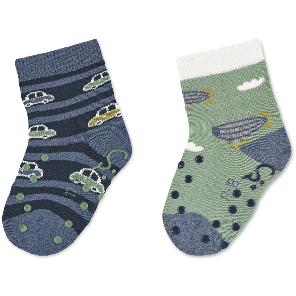 Sterntaler Calcetines de ABS Paquete doble de coches azul tinta